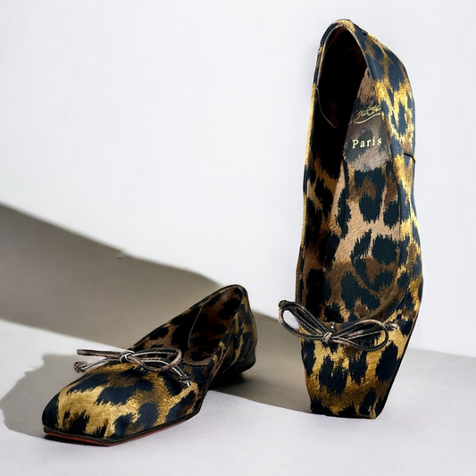CHRISTIAN LOUBOUTIN Mamadrague Leopard Ballet Flats | Size 36