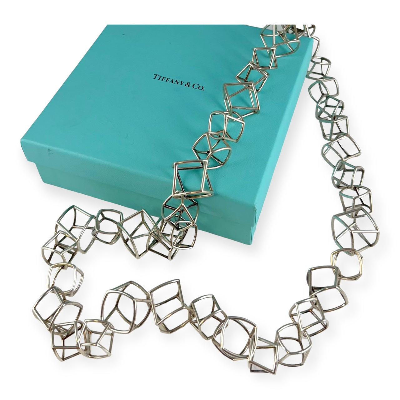 TIFFANY & CO Frank Gehry Torque Link Necklace 925