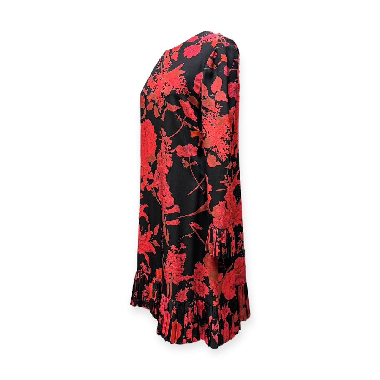 VALENTINO GARAVANI Floral Dress in Red Black | Size 12