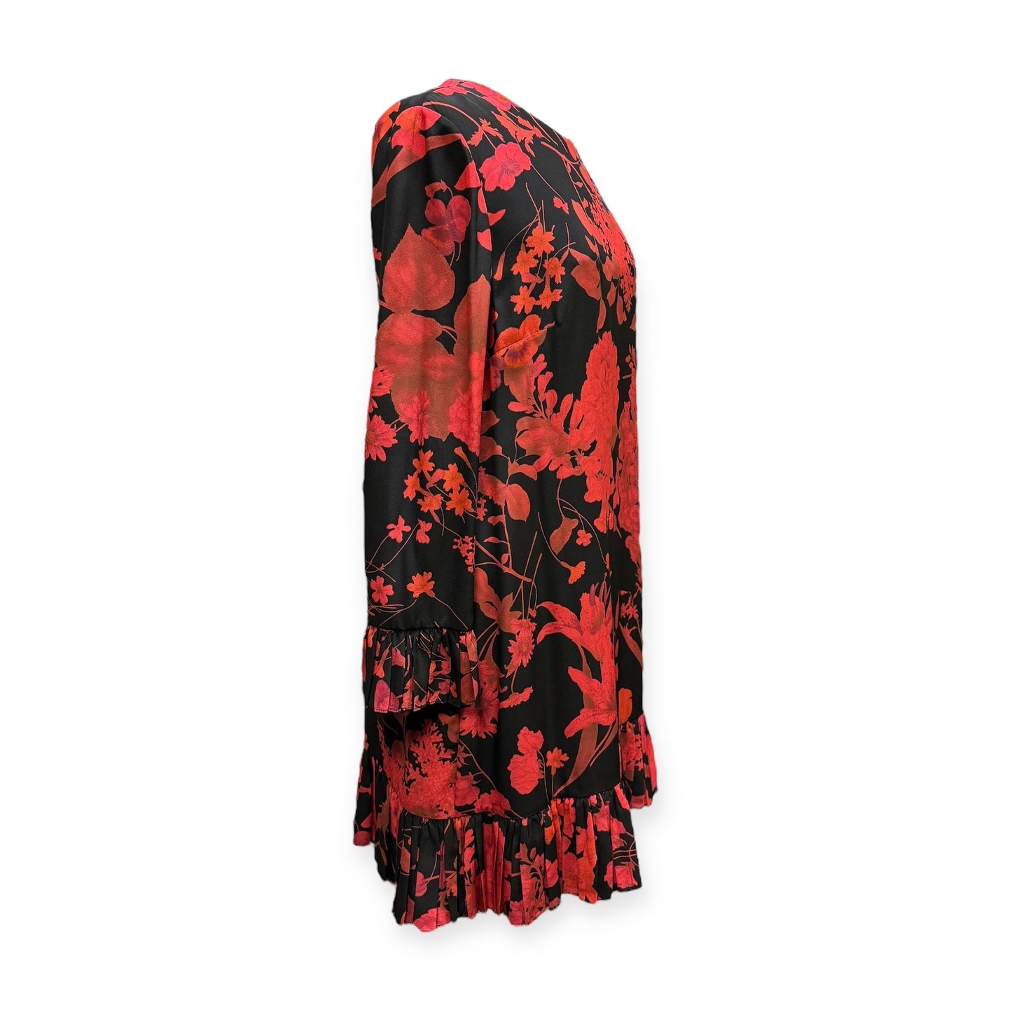 VALENTINO GARAVANI Floral Dress in Red Black | Size 12