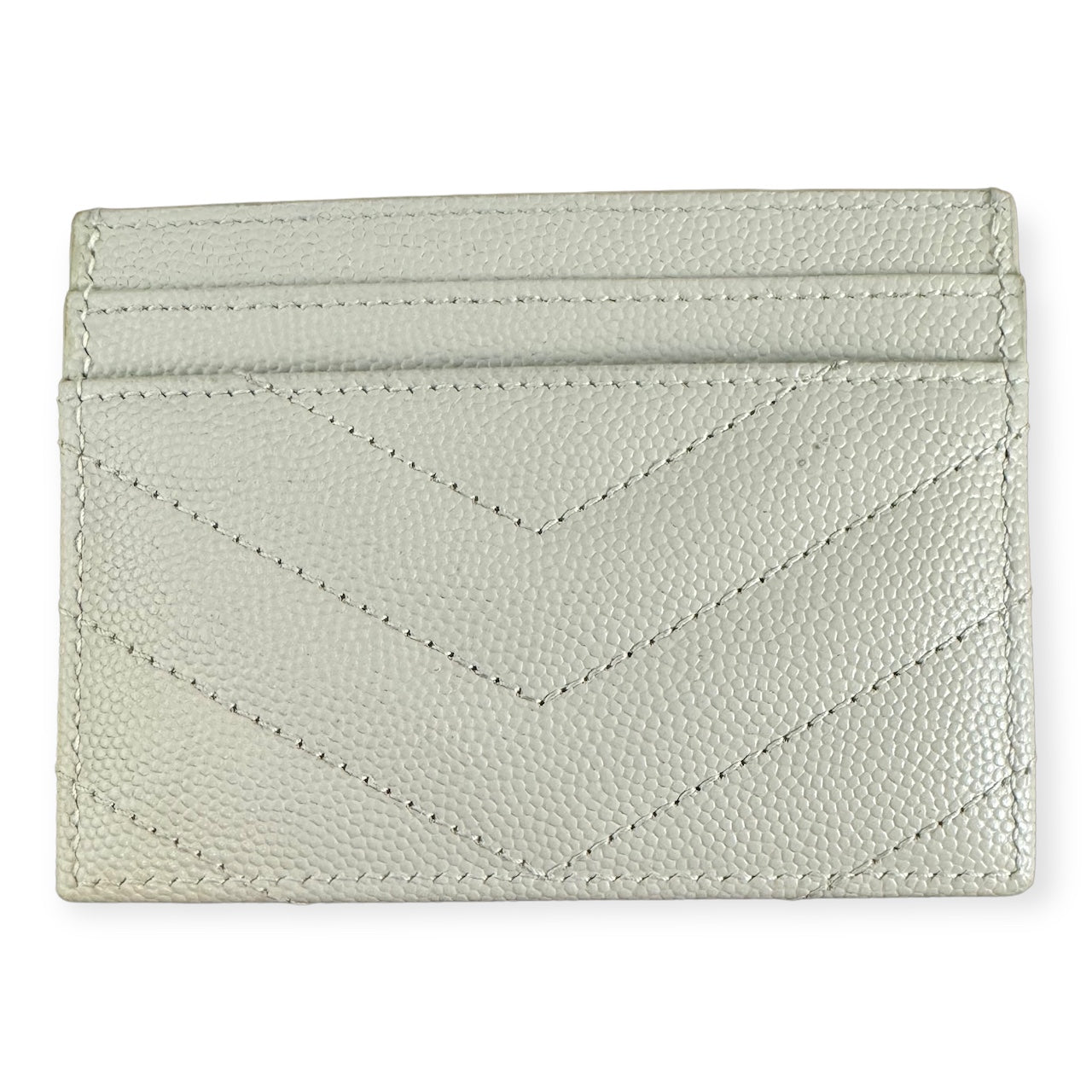 SAINT LAURENT Cassandre Card Case in Ivory