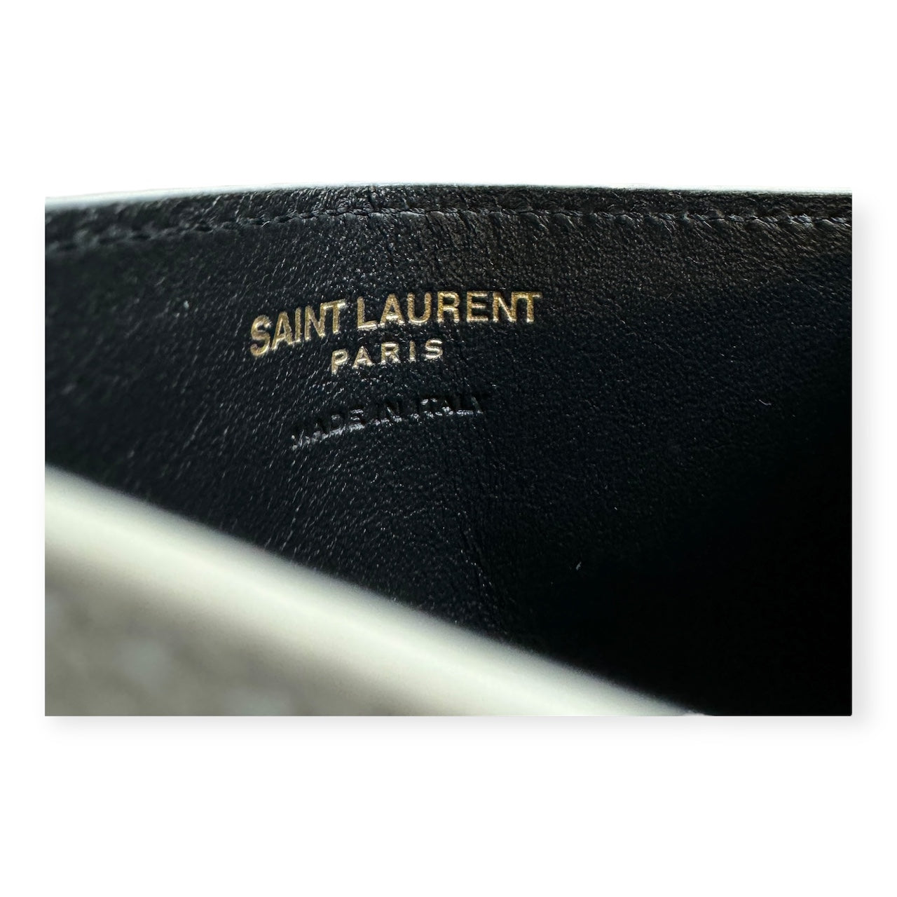 SAINT LAURENT Cassandre Card Case in Ivory