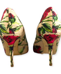 Dolce & Gabbana Rose Print Brooch Pumps 11