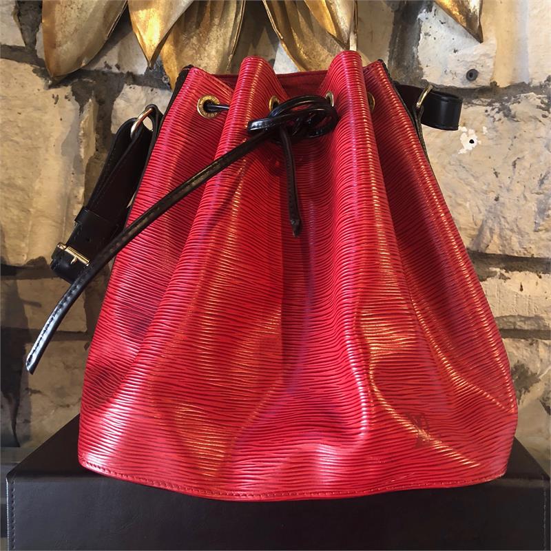 Louis Vuitton Red/Black Epi Noe Bag