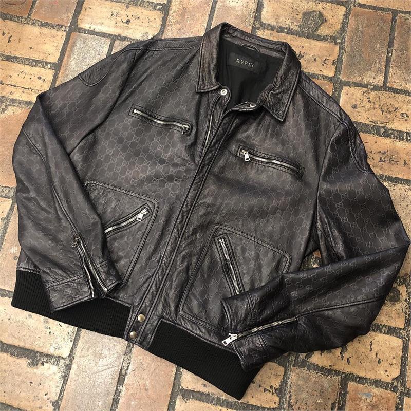Gucci Men's Guccissima Leather Jacket