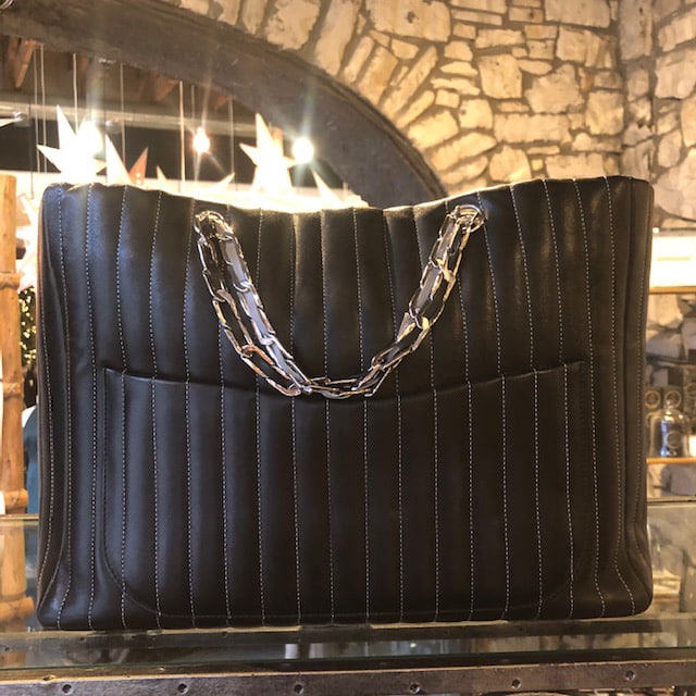 Chanel Brown Vertical Stitch Lambskin Leather Medium Flap Bag - Yoogi's  Closet