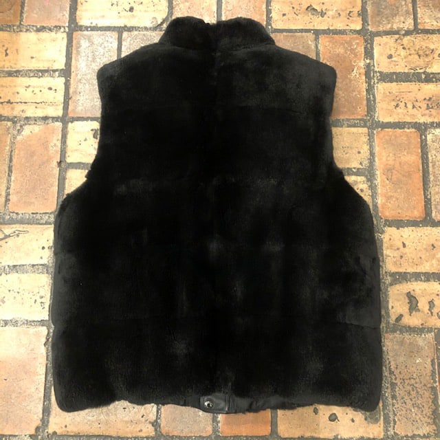 LOUIS VUITTON RARE Limited Edition Reversible Rabbit Fur Leather DAMIER VEST  54