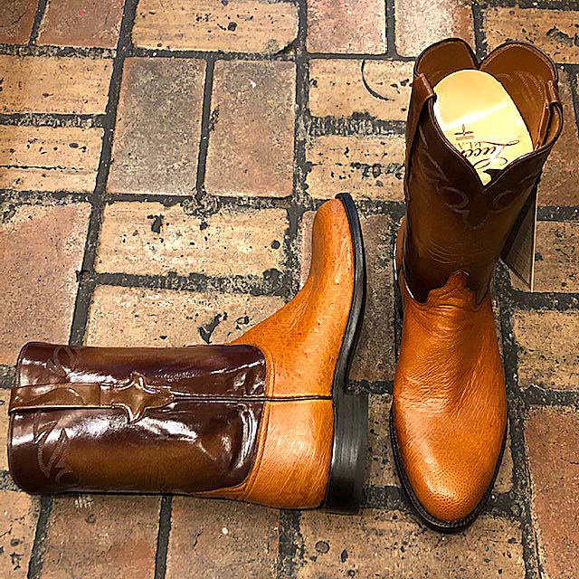 LUCCHESE Men’s Ostrich Roper Cowboy Boots in Scotch - More Than You Can ...
