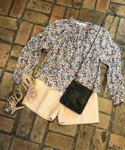 Veronica Beard Floral Blouse Outfit