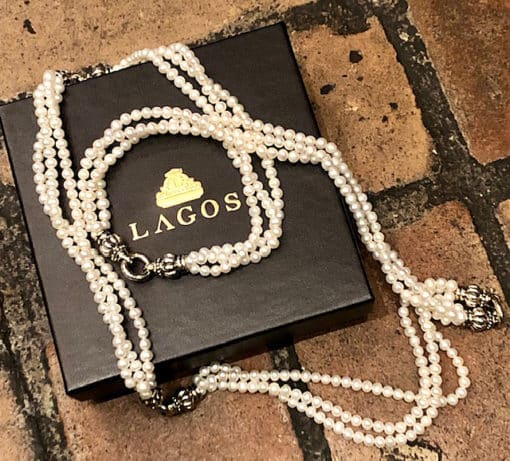 Lagos Three Strand Pearl Necklace