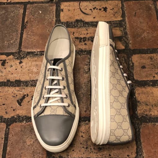 GUCCI Gray GG Captoe Sneakers 3