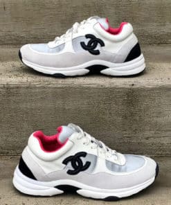 CHANEL White Black Sneakers 1