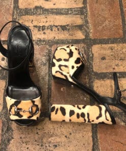 GUCCI Claudie Leopard Platform Sandal 3