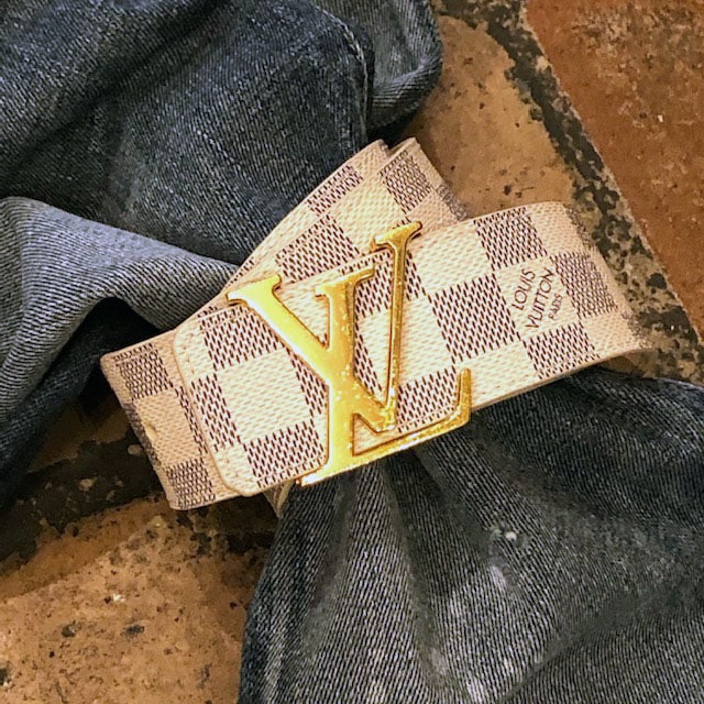 Louis Vuitton Silver Mirror Monogram 'LV Initiales' Belt