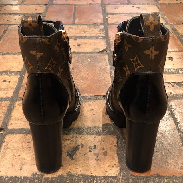 Louis Vuitton Patent Calfskin Monogram Star Trail Ankle Boots