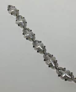 CHRISTOPHER WALLING Platinum Pearl Diamond and Sapphire Bracelet 3
