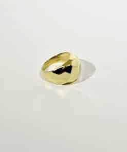 Custom 18K Gold Hammered Dome Ring 4 247x296 1