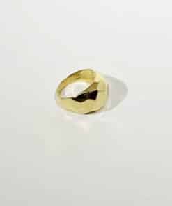 Custom 18K Gold Hammered Dome Ring 5 1