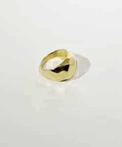 Custom 18K Gold Hammered Dome Ring 5 247x296 1