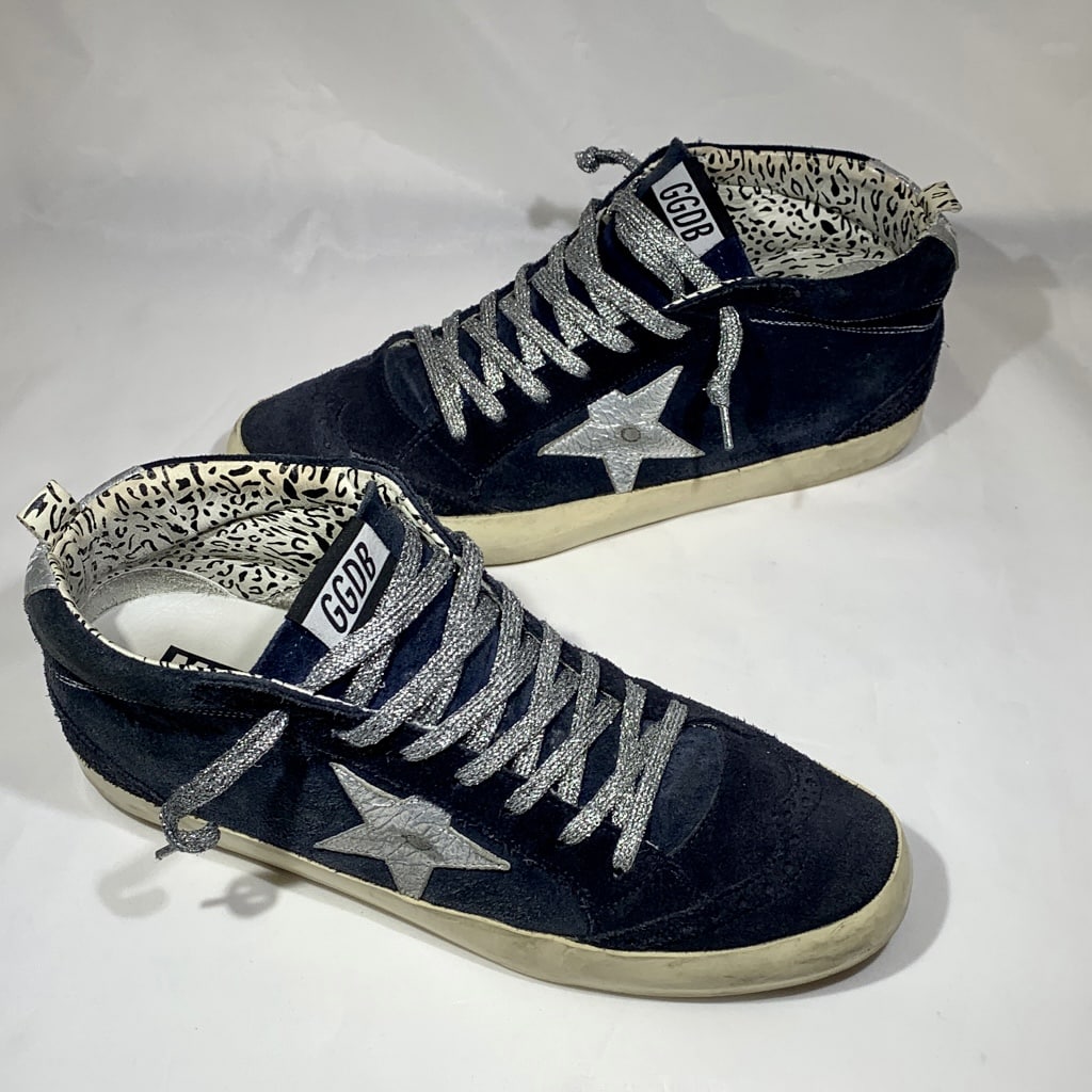 GOLDEN GOOSE Mid Star Suede Sneakers in Blue 41 - More Than You Can Imagine