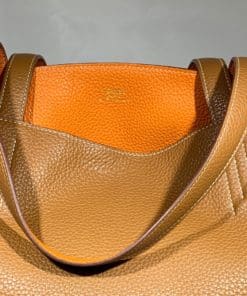 Hermès Double Sens 45 Indian Brown & Orange Clemence Leather Bag ○ Labellov  ○ Buy and Sell Authentic Luxury