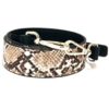 Snakeskin Strap Brown and Gold Hardware