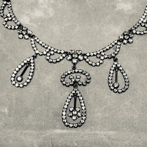 CHRISTIAN DIOR Vintage Crystal Drop Necklace 2