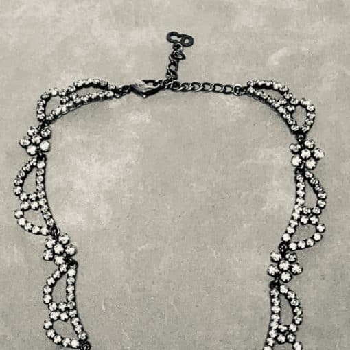 CHRISTIAN DIOR Vintage Crystal Drop Necklace 3