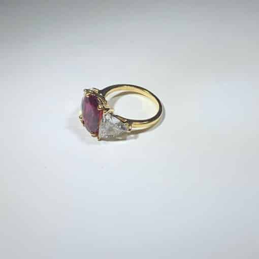 Custom 18k Yellow Gold Ruby Diamond Ring 1