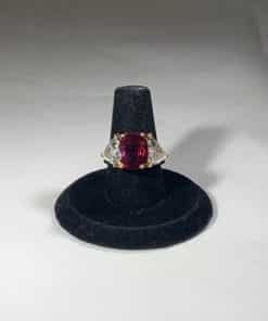 Custom 18k Yellow Gold Ruby Diamond Ring 2