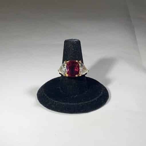 Custom 18k Yellow Gold Ruby Diamond Ring 2
