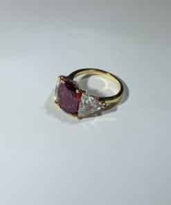 Custom 18k Yellow Gold Ruby Diamond Ring 3