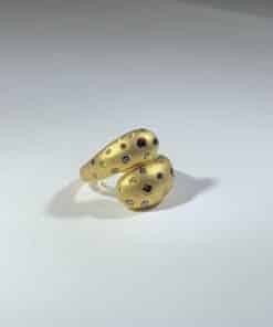 Custom Diamond Bypass Ring in 18k Yellow Gold