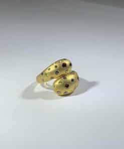 Custom Diamond Bypass Ring in 18k Yellow Gold 4