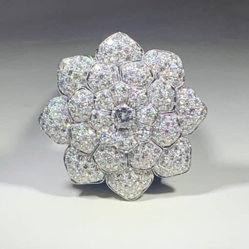 Custom Diamond Flower Brooch Pendant