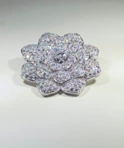 Custom Diamond Flower BroochPendant 1