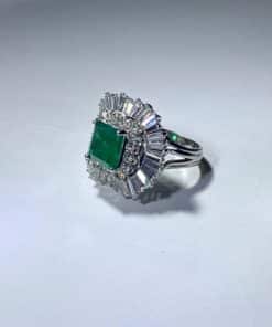 Custom Emerald Diamond Ring in Platinum 1