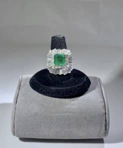 Custom Emerald Diamond Ring in Platinum 3