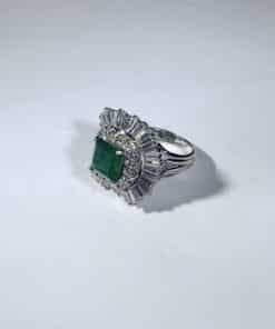Custom Emerald Diamond Ring in Platinum 4