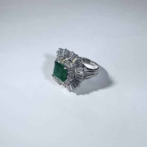 Custom Emerald Diamond Ring in Platinum 4