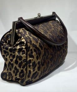 DOLCE GABBANA Brown Leather Leopard Handbag 4