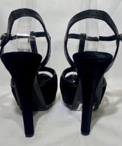 Fendi Velvet Peep Toe Sandal in Black 4