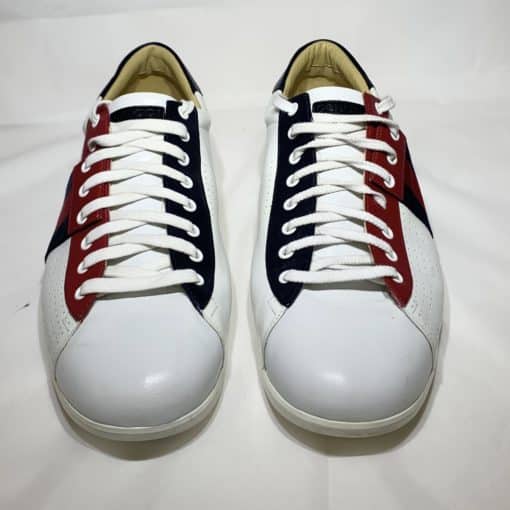 GUCCI Mens Leather Stripe Sneakers 1