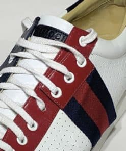 GUCCI Mens Leather Stripe Sneakers 2