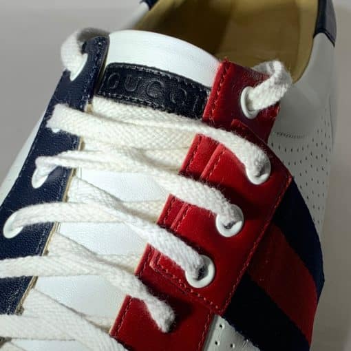 GUCCI Mens Leather Stripe Sneakers 3