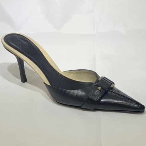 GUCCI Pointed Toe Buckle Mules in Black 2