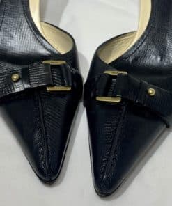 GUCCI Pointed Toe Buckle Mules in Black 3