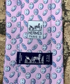 Hermes Button Tie in Lavender 2