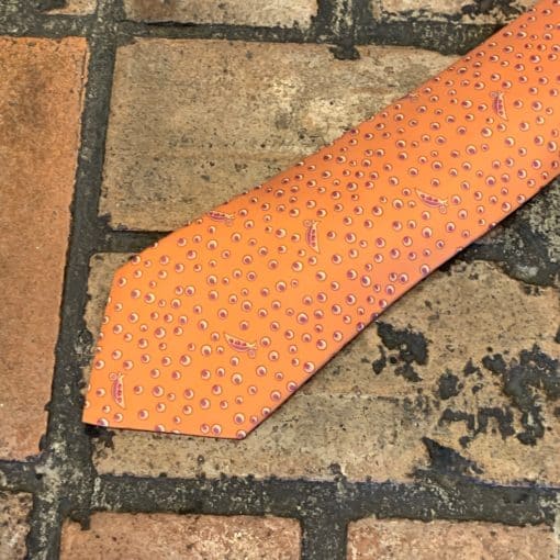 Hermes Pea Pod Tie in Orange