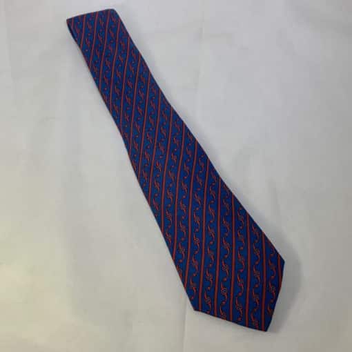Hermes Striped Link Tie in Blue and Red 1